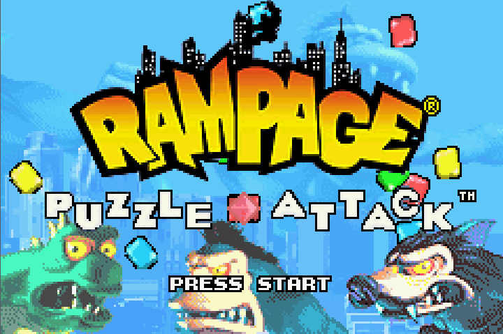 Rampage Puzzle Attack Title Screen